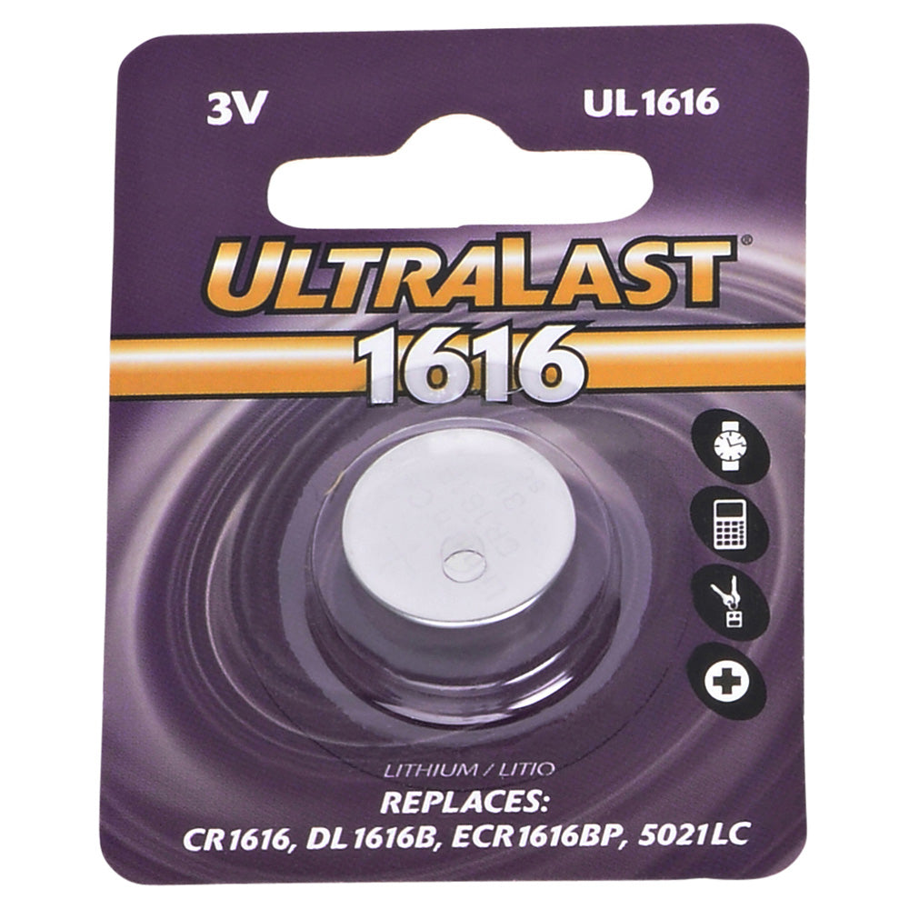 Ultralast CR1616 Lithium Coin Cell Battery