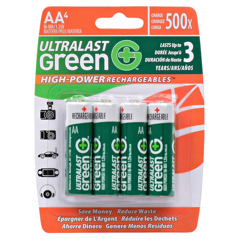 Ultralast 4 Pack AA High-Power Rechargeable Batteries