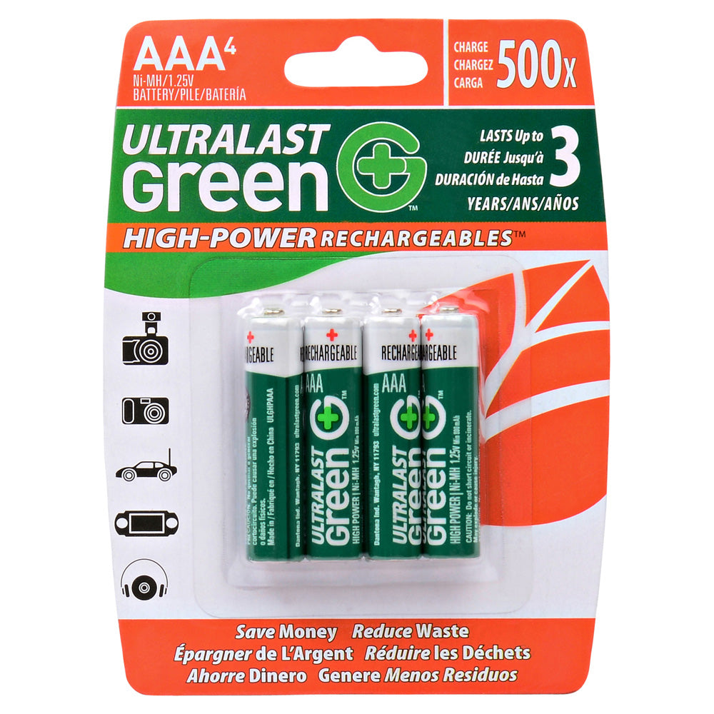 Ultralast 4 Pack AAA High-Power Rechargeable Batteries